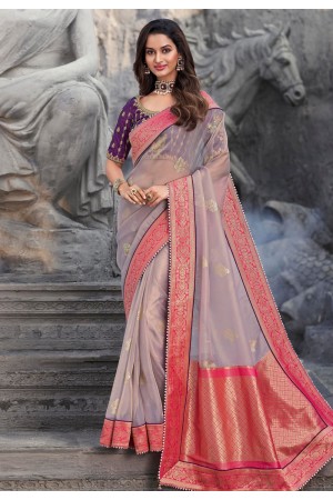 Light purple silk festival wear saree 1302