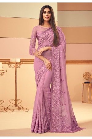 Light purple silk saree with blouse 6105