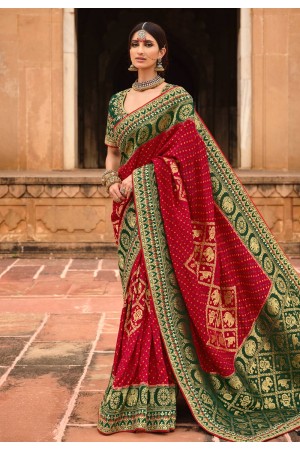 Maroon silk saree with blouse 4805