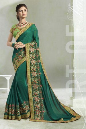 Party wear indian wedding designer saree 7310