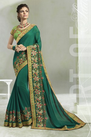 Party wear indian wedding designer saree 7310