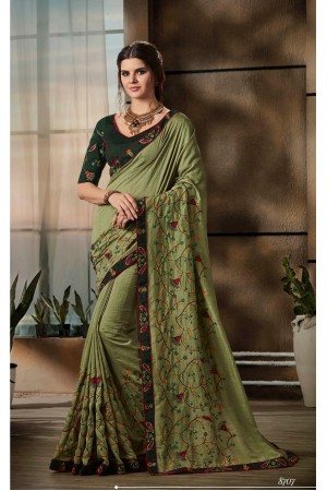 Party wear indian wedding designer saree 8707