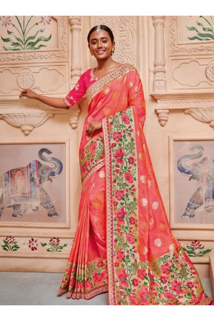 Peach pure banarasi silk saree 2009