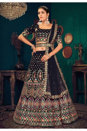 Navy blue georgette lehenga choli 1821