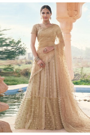 Peach net embroidered lehenga choli 4224