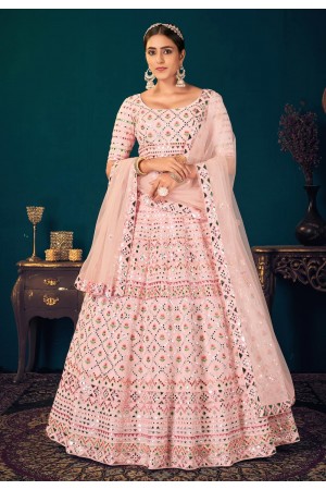 Pink georgette lehenga choli 1822