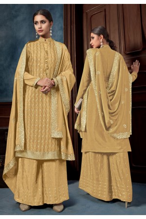 Beige chinon kameez with palazzo 4602B