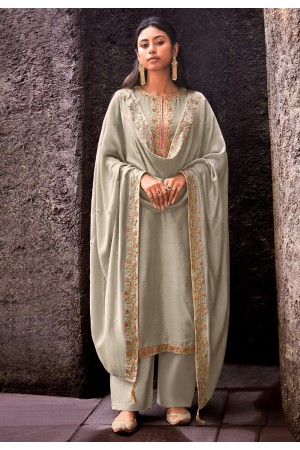 Grey cotton silk kameez with palazzo 1877