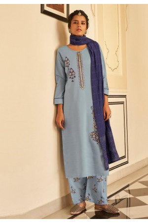 Grey viscose readymade kameez with palazzo 126