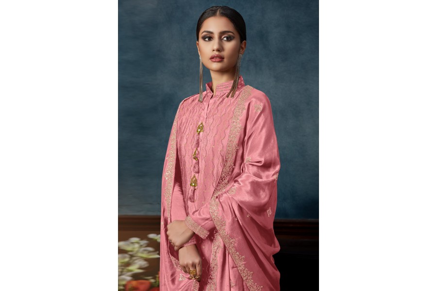 Pink Chinon Pant Suit main image 0