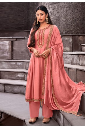 Pink cotton silk kameez with palazzo 1875