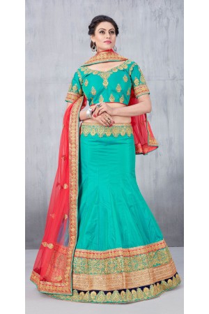 Party Wear Green Lehenga 142