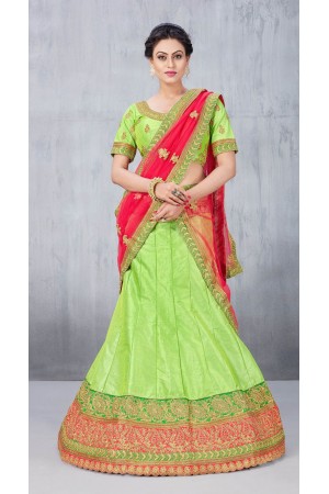 Party Wear Green Lehenga 153