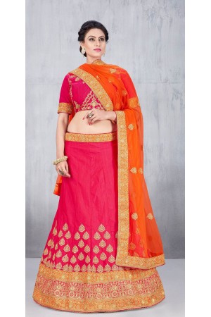 Party Wear Pink Lehenga 136