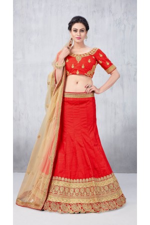 Party Wear Red Lehenga 138