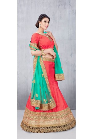 Party Wear Tomatto Red Lehenga 133