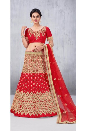 Party Wear Tomatto Red Lehenga 160