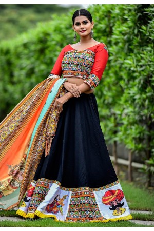 Black cotton readymade navratri chaniya choli 1001