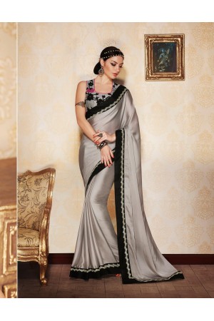 Party-wear-Grey-color-saree