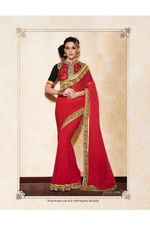Party-wear-Red2-color-saree