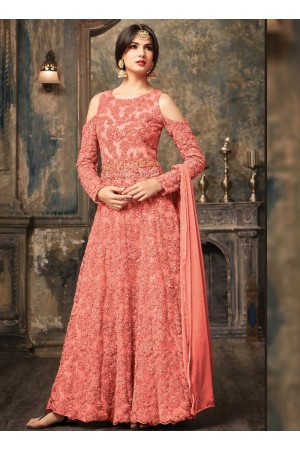 Sonal Chauhan Peach Anarkali Suit 5106A