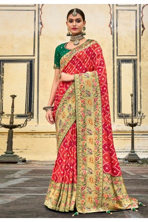 Silk Saree with blouse in Maroon colour 6401