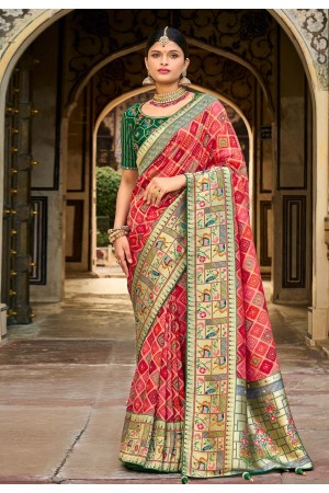 Silk Saree with blouse in Maroon colour 6410