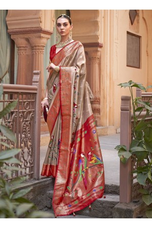 Light Brown Silk Party Wear Weaving Saree SUKANYA 852