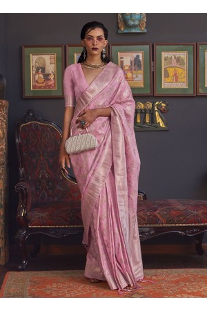 Pink Silk Festival Wear Weaving Saree KHABUTAISILK 322001