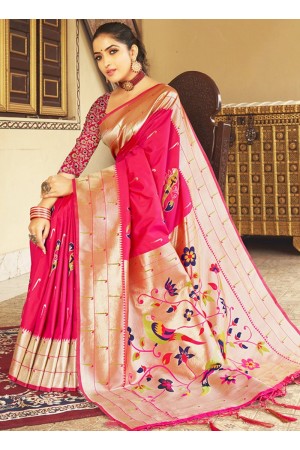 Pink Silk Festival Wear Weaving Saree PUSHPA 1006