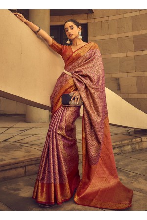 Purple Silk Tradional Wear Weaving Saree AVZEESILK 1204