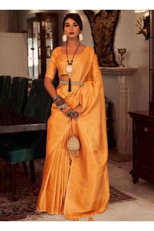 Yellow Satin Silk Party Wear Kanchivaram Saree SAMBHAVISILK 152001