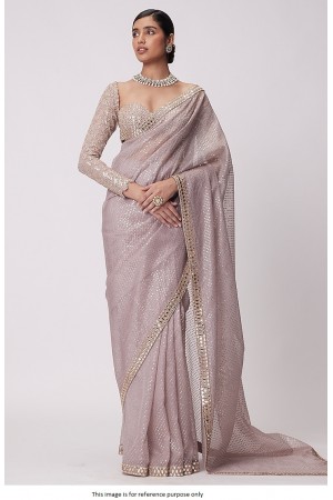 Bollywood Model Faux georgette mirror Light rose saree