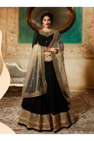 Amyra Dastur Black georgette wedding anarkali 9086