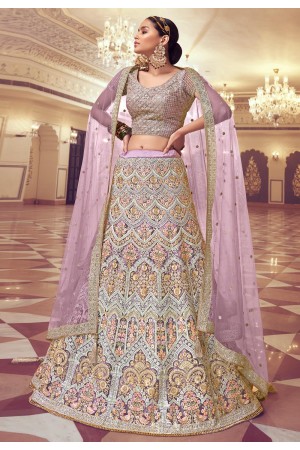 Light purple net circular lehenga choli 5196