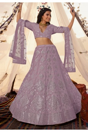 Light purple organza circular party wear lehenga choli 5513