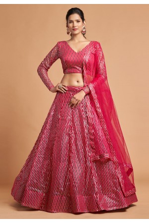 Magenta soft net circular lehenga choli 7310