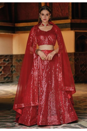 Maroon net a line lehenga choli 2041