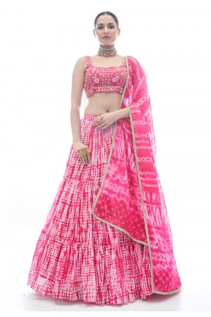 Pink jacquard circular lehenga choli 1021