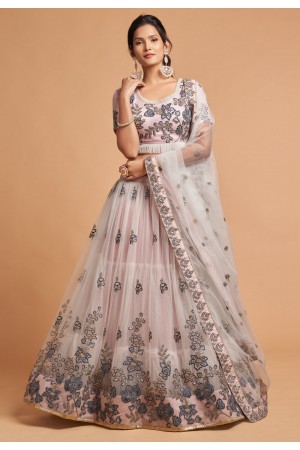 Pink soft net circular lehenga choli 7307