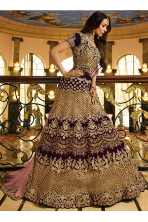 Malaika arora khan wine silk Indian wedding Lehenga choli 13200