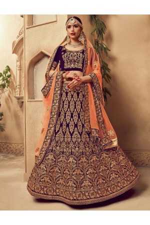 Purple color Traditional Indian heavy designer wedding lehenga choli 10006