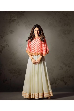 Jennifer Winget white georgette anarkali