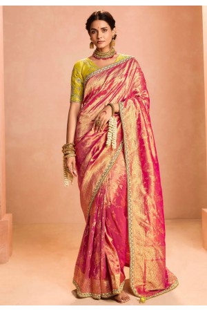 Magenta tissue silk saree with blouse 405
