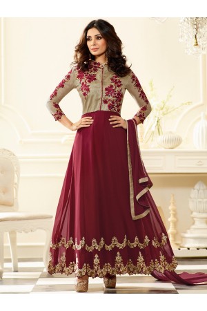 Magenta color party wear georgette anarkali