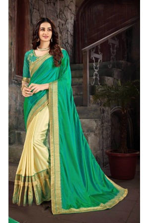 Gree  Cream Art Silk Designer Party Wear Saree 65618