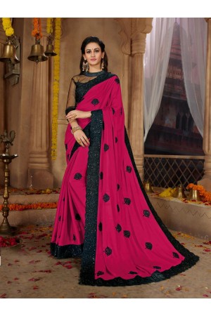 Pink Satin Georgette Designer Fancy Satin Georgette Saree 62784