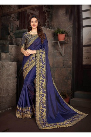 Violet Art Silk Designer Party Wear Saree 65613