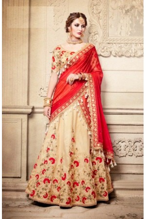 Party Wear Red Lehenga 4085