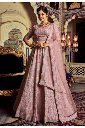 Georgette circular lehenga choli in Pink colour 51002